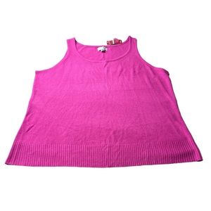 NWT Avenue Womens Plus Size 100% Acrylic Cozy Sleeveless Tank Top - Scoop Neck